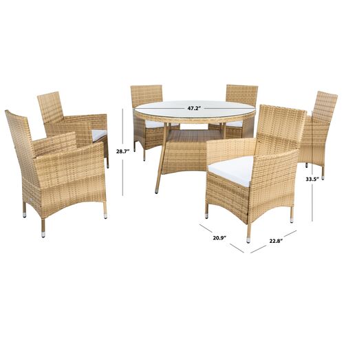 Quinlan 7 Pc Outdoor Wicker Dining Set 5 Quinlan 7 Pc Outdoor Wicker Dining Set