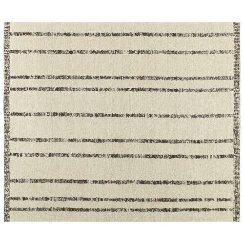 Xava Hand-Knotted Rug, Gray Stripe 1 Xava Hand-Knotted Rug, Gray Stripe