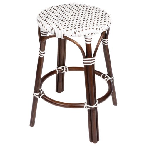 Kye 24" Rattan Round Counter Stool 1 Kye 24" Rattan Round Counter Stool
