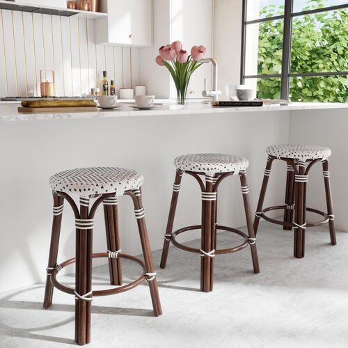Kye 24" Rattan Round Counter Stool 2 Kye 24" Rattan Round Counter Stool