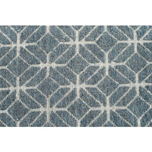 Janina Hand-Knotted Rug, Denim 4 Janina Hand-Knotted Rug, Denim