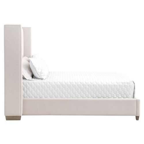 Milly Channeled Wingback Bed, Cream Velvet 3 Milly Channeled Wingback Bed, Cream Velvet