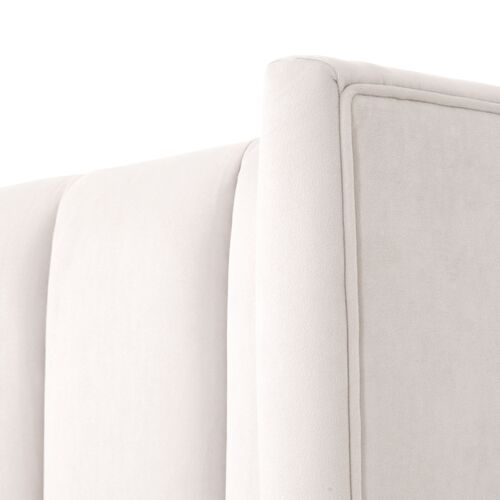 Milly Channeled Wingback Bed, Cream Velvet 6 Milly Channeled Wingback Bed, Cream Velvet