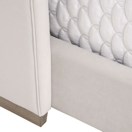 Milly Channeled Wingback Bed, Cream Velvet 7 Milly Channeled Wingback Bed, Cream Velvet