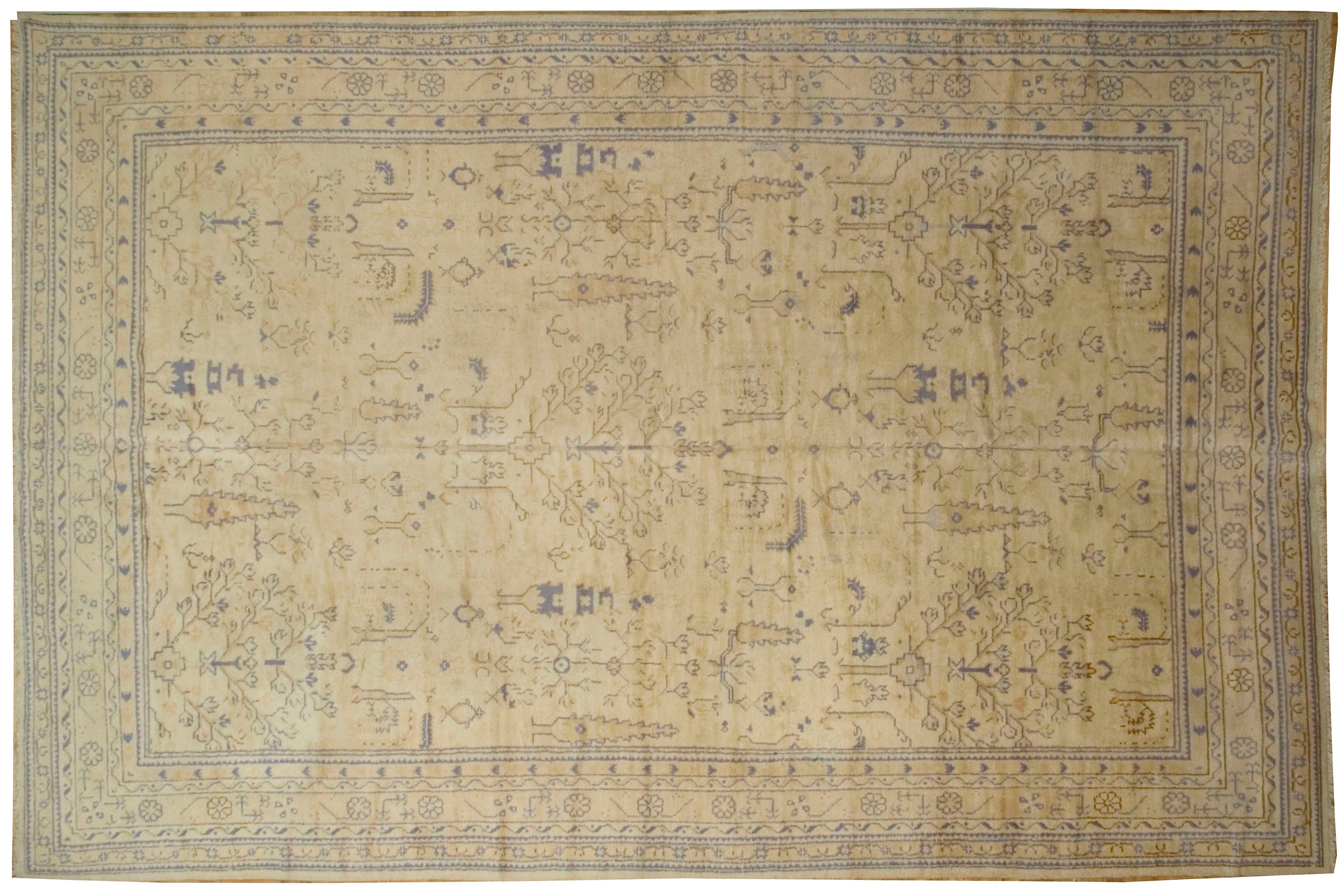 Turkish Oushak Carpet, 9'8" X 14'10" 1 Turkish Oushak Carpet, 9'8" X 14'10"