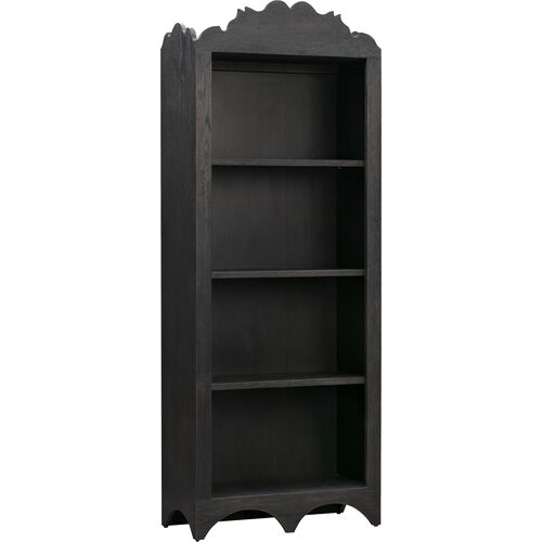 Flourish 83" Tall Oak Bookcase, Black 1 Flourish 83" Tall Oak Bookcase, Black