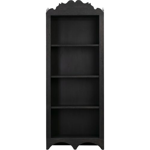 Flourish 83" Tall Oak Bookcase, Black 2 Flourish 83" Tall Oak Bookcase, Black