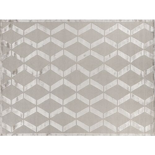 Metro Velvet hand-knotted Rug, Silver 1 Metro Velvet hand-knotted Rug, Silver