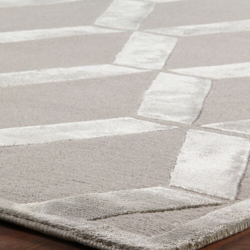 Metro Velvet hand-knotted Rug, Silver 2 Metro Velvet hand-knotted Rug, Silver