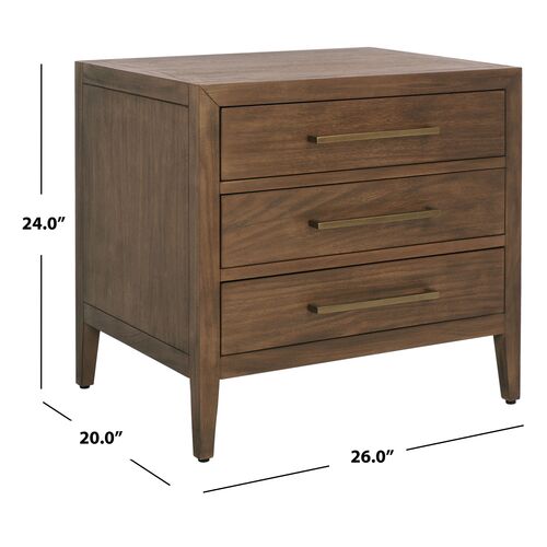 Romilly 3-Drawer Wood Nightstand 8 Romilly 3-Drawer Wood Nightstand