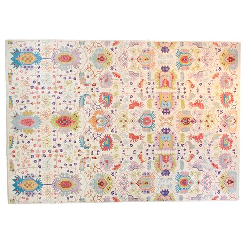 10'x14' Sari Wool Liam Handmade Rug, Ivory 1 10'x14' Sari Wool Liam Handmade Rug, Ivory
