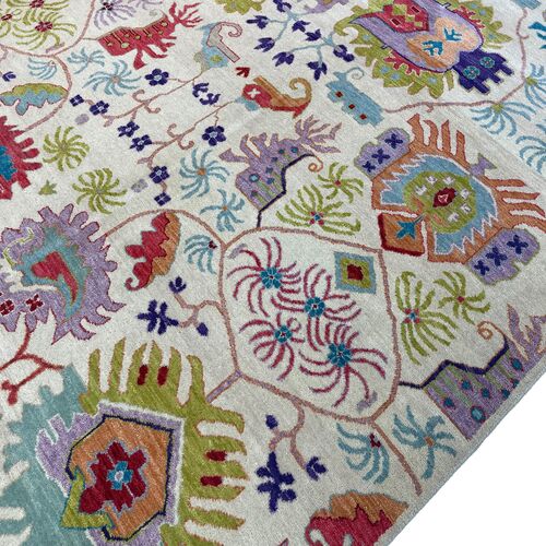 10'x14' Sari Wool Liam Handmade Rug, Ivory 2 10'x14' Sari Wool Liam Handmade Rug, Ivory