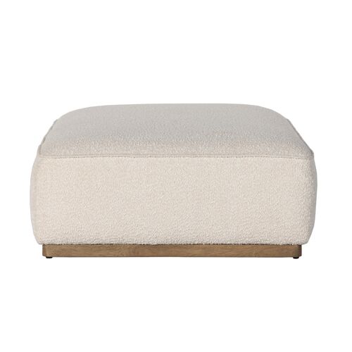 Janessa Cocktail Ottoman, Knoll Natural Boucle 4 Janessa Cocktail Ottoman, Knoll Natural Boucle
