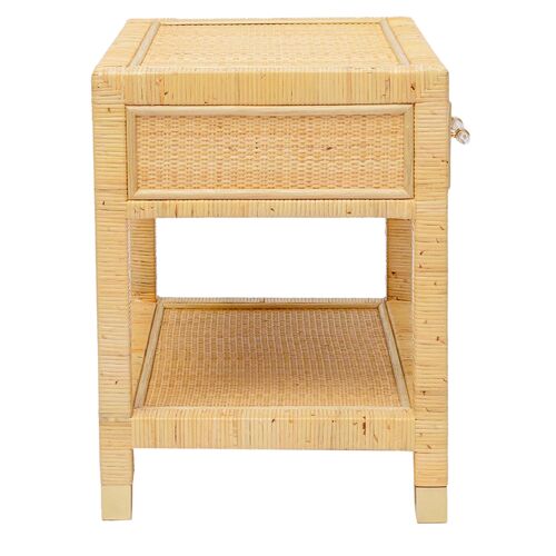Valentino Rattan Nightstand, Natural 4 Valentino Rattan Nightstand, Natural