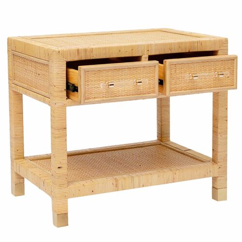 Valentino Rattan Nightstand, Natural 6 Valentino Rattan Nightstand, Natural