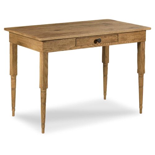 Pencil Oak Desk, Breadboard 1 Pencil Oak Desk, Breadboard