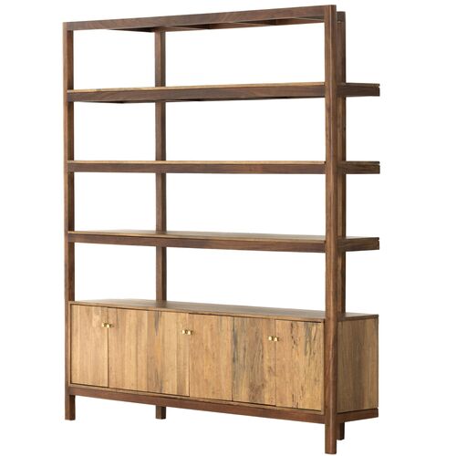 Jocelyn Wide Bookcase, Toasted Acacia