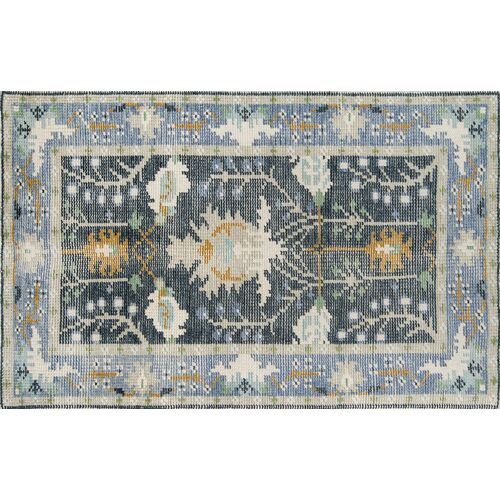 Fiona Hand Knotted Wool Rug, Aqua 1 Fiona Hand Knotted Wool Rug, Aqua