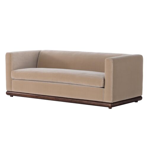 Ramona Velvet Sofa, Surrey Taupe 1 Ramona Velvet Sofa, Surrey Taupe