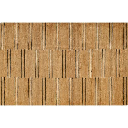 Crescent Broken Stripe Rug, Black 1 Crescent Broken Stripe Rug, Black