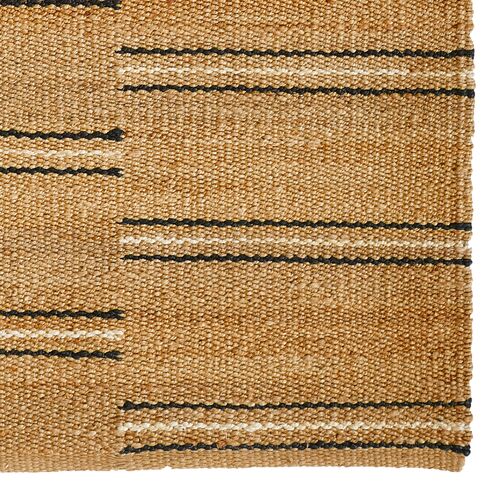 Crescent Broken Stripe Rug, Black 2 Crescent Broken Stripe Rug, Black