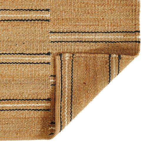 Crescent Broken Stripe Rug, Black 4 Crescent Broken Stripe Rug, Black
