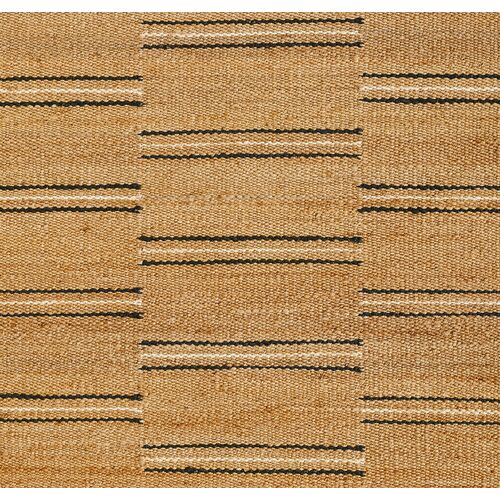 Crescent Broken Stripe Rug, Black 6 Crescent Broken Stripe Rug, Black