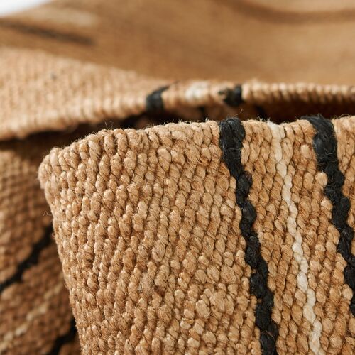 Crescent Broken Stripe Rug, Black 8 Crescent Broken Stripe Rug, Black