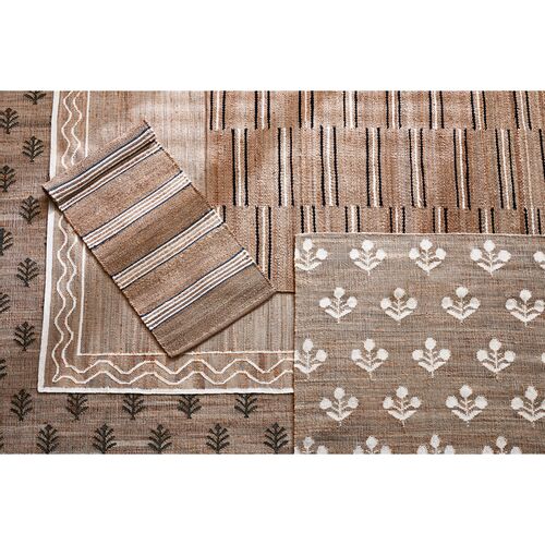 Crescent Broken Stripe Rug, Black 9 Crescent Broken Stripe Rug, Black
