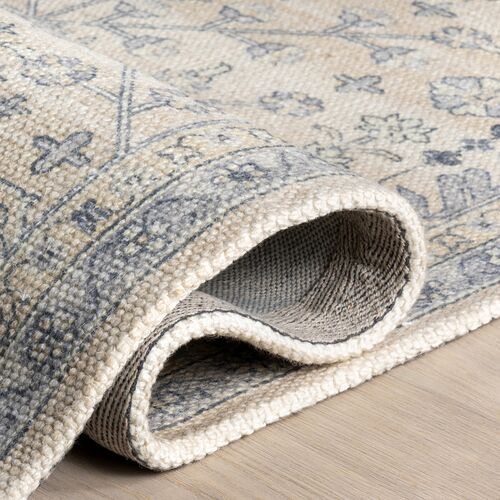 Flora Rug, Slate Blue 4 Flora Rug, Slate Blue