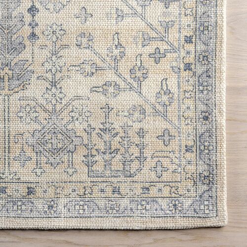 Flora Rug, Slate Blue 5 Flora Rug, Slate Blue