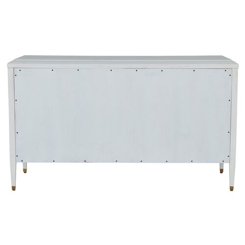 Julia Cerused 6-Drawer Dresser, White/Stained Gold 10 Julia Cerused 6-Drawer Dresser, White/Stained Gold