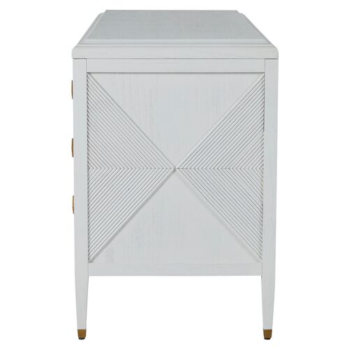 Julia Cerused 6-Drawer Dresser, White/Stained Gold 5 Julia Cerused 6-Drawer Dresser, White/Stained Gold