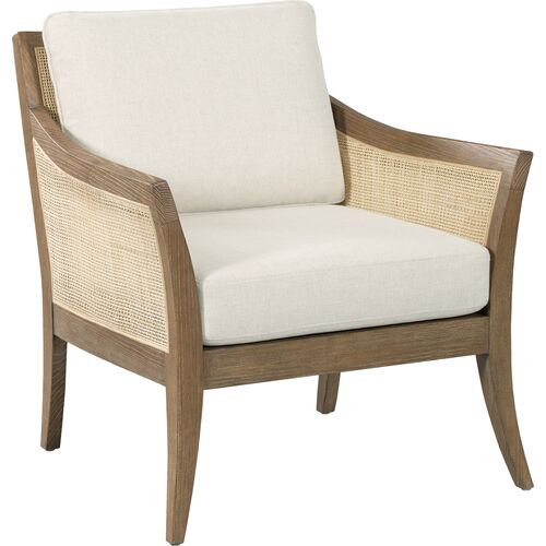 Waylen Cane Lounge Chair, Vintage Natural/White 1 Waylen Cane Lounge Chair, Vintage Natural/White