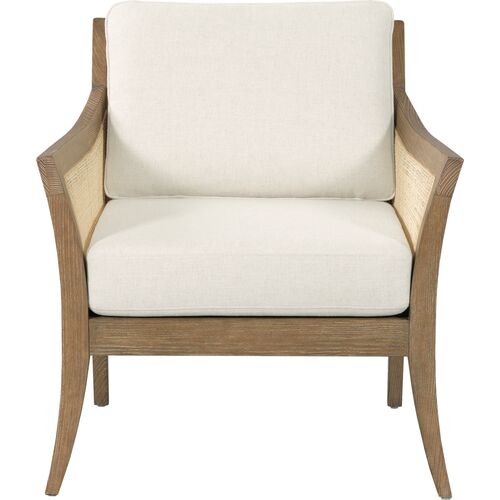 Waylen Cane Lounge Chair, Vintage Natural/White 2 Waylen Cane Lounge Chair, Vintage Natural/White