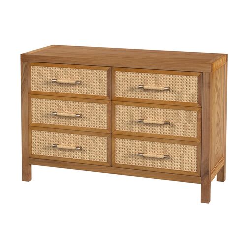 Rotan Cane 6-Drawer Dresser, Natural 1 Rotan Cane 6-Drawer Dresser, Natural