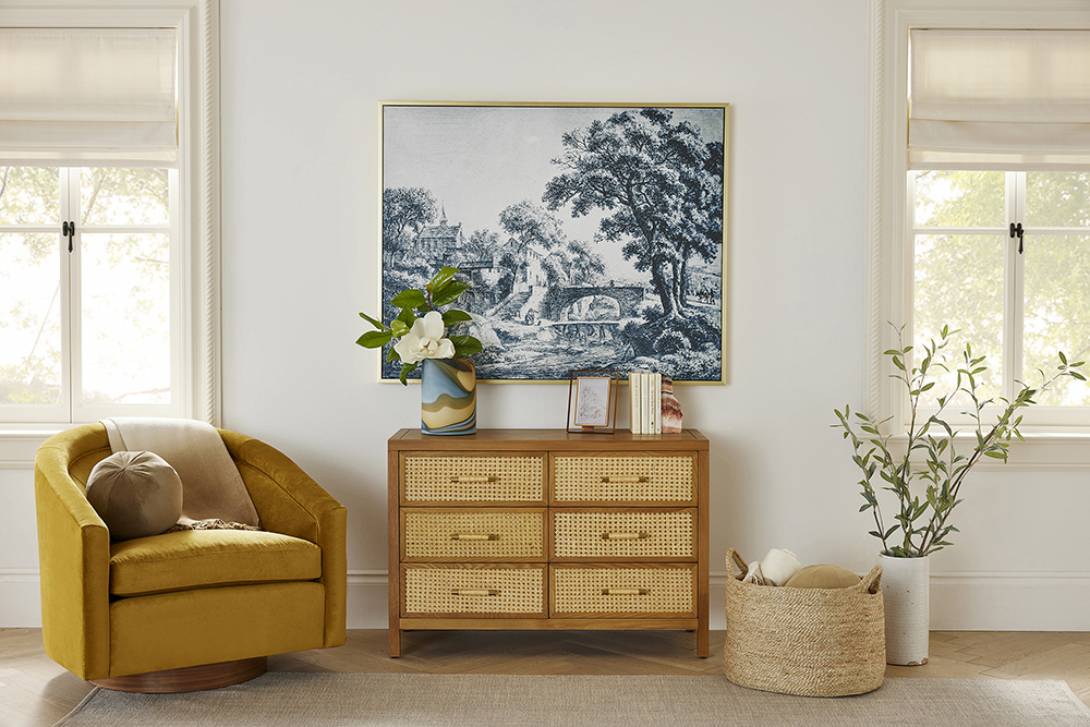 Rotan Cane 6-Drawer Dresser, Natural 6 Rotan Cane 6-Drawer Dresser, Natural