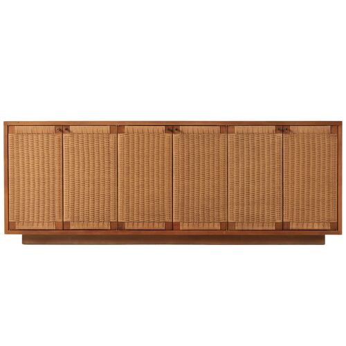 Calvin Woven Rush Sideboard, Light Mahogany 3 Calvin Woven Rush Sideboard, Light Mahogany