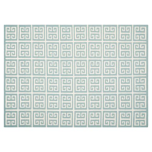Masa Dhurrie, Blue/Ivory 1 Masa Dhurrie, Blue/Ivory