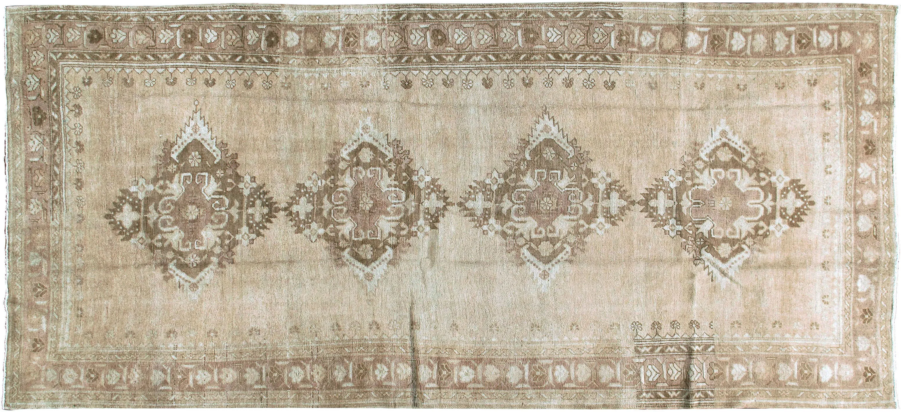 Turkish Oushak Rug Runner 4'10 X 11'8 1 Turkish Oushak Rug Runner 4'10 X 11'8