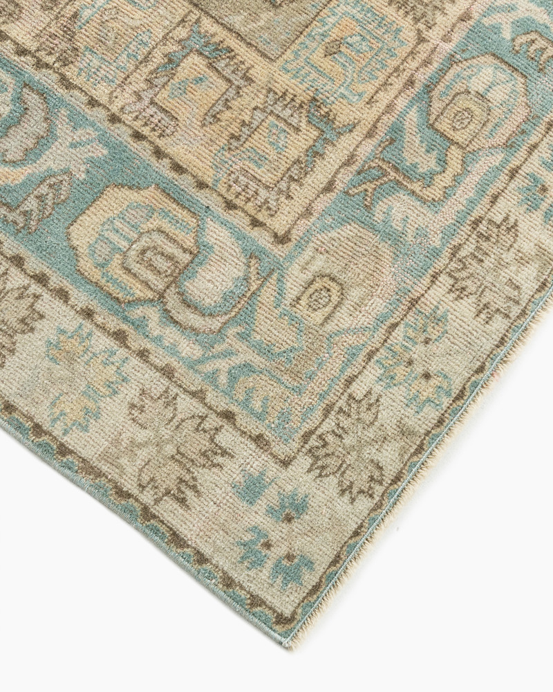Oushak Rug Lightly Distressed 6'4 X 8' 12 Oushak Rug Lightly Distressed 6'4 X 8'