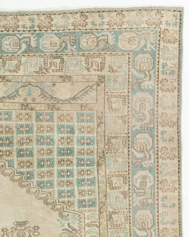 Oushak Rug Lightly Distressed 6'4 X 8' 13 Oushak Rug Lightly Distressed 6'4 X 8'
