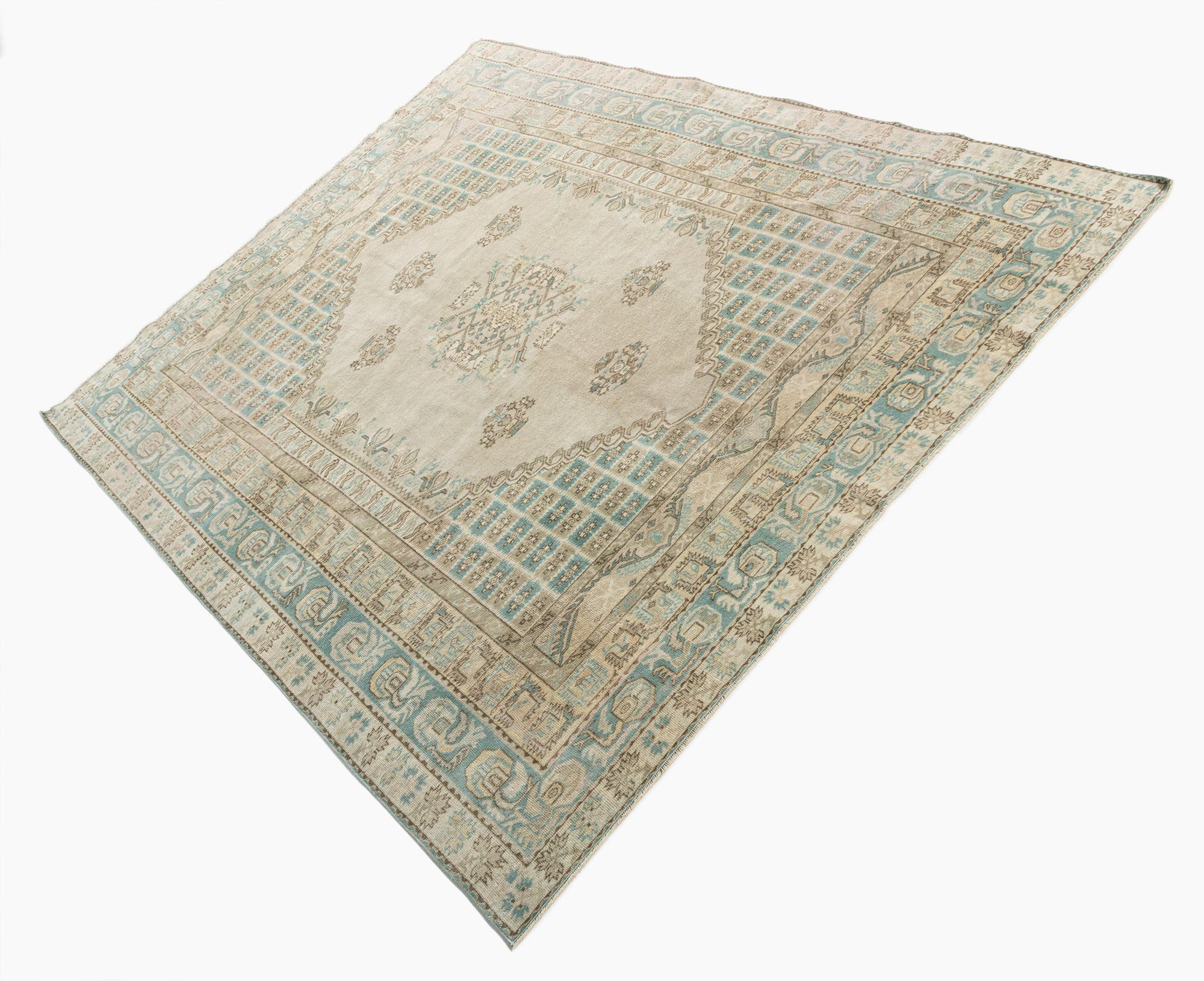Oushak Rug Lightly Distressed 6'4 X 8' 4 Oushak Rug Lightly Distressed 6'4 X 8'