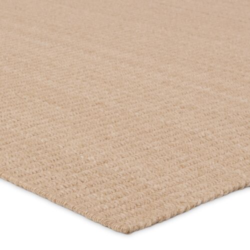 Facet Handmade Indoor/Outdoor Solid Tan Area Rug (4'X6') 2 Facet Handmade Indoor/Outdoor Solid Tan Area Rug (4'X6')