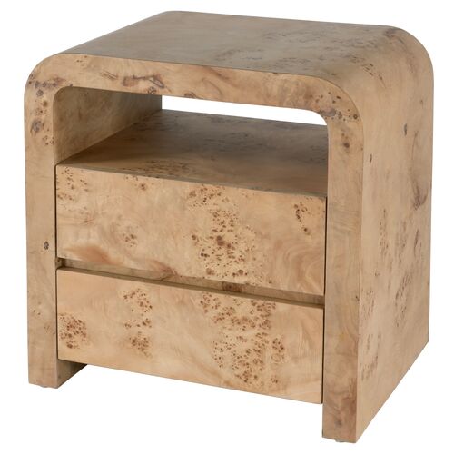 Logan 2-Drawer Nightstand, Light Burl 1 Logan 2-Drawer Nightstand, Light Burl