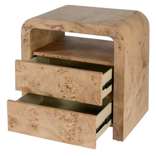 Logan 2-Drawer Nightstand, Light Burl 3 Logan 2-Drawer Nightstand, Light Burl