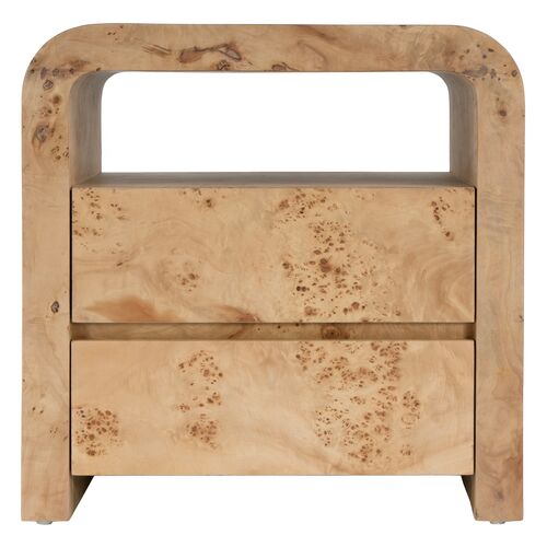 Logan 2-Drawer Nightstand, Light Burl 5 Logan 2-Drawer Nightstand, Light Burl