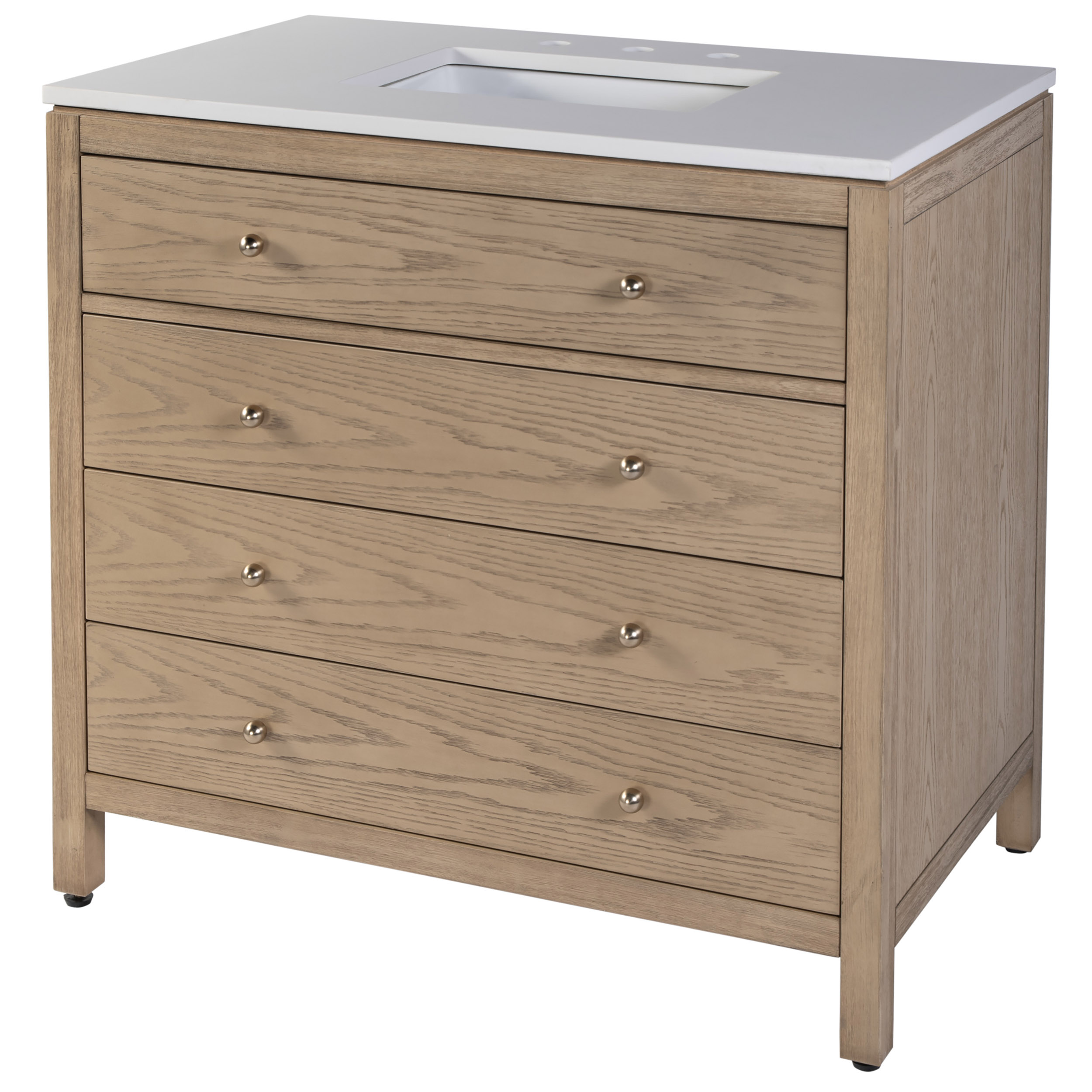 Charlie 36" Quartz Top Single Sink 3-Drawer Bathroom Vanity Set