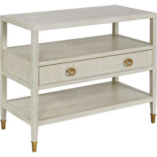 Nicoletta Bedside Table, Ash/Brass 1 Nicoletta Bedside Table, Ash/Brass