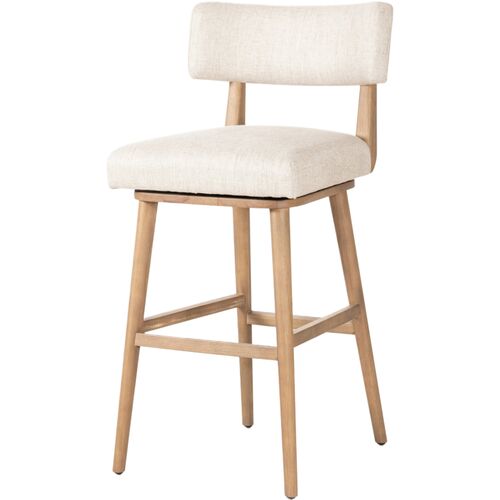 Theodora Linen Swivel Bar Stool 1 Theodora Linen Swivel Bar Stool